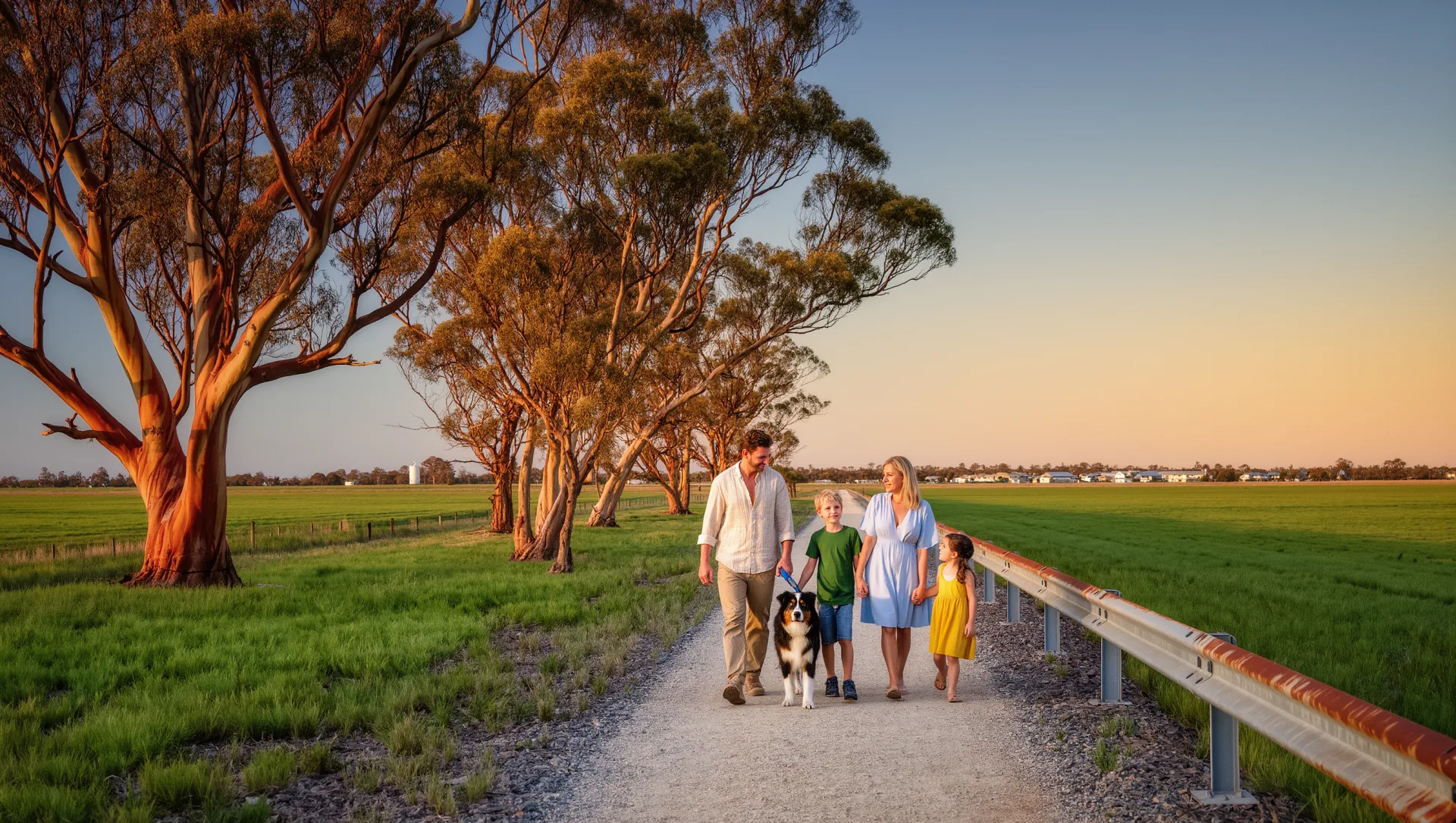Landscaped creek reserve and shared path within the precinct.